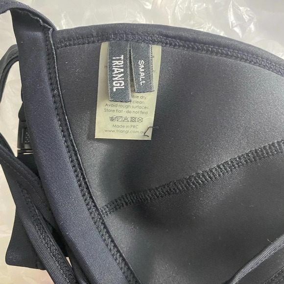 TRIANGL‎ Mesh Bikini Swim Top Black White - Picture 10 of 11